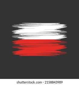 Ilustración del vector del pincel de bandera de Polonia