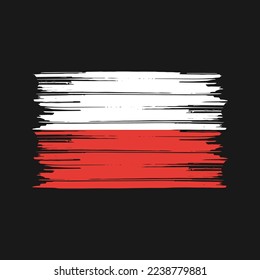 Polnische Flagge - Vektorgrafik mit Pinselstrich