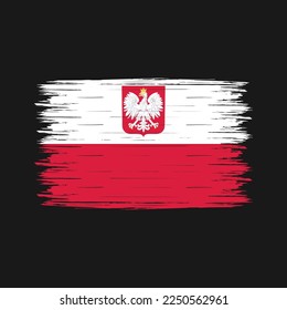 Poland Flag Brush Vector Illustration