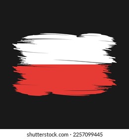 Poland Flag Brush Vector Illustration