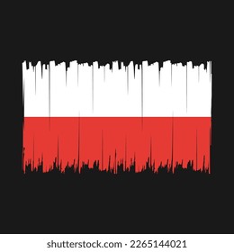 Poland Flag Brush Vector Illustration
