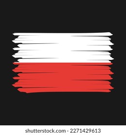 Polnische Flagge - Vektorgrafik mit Pinselstrich