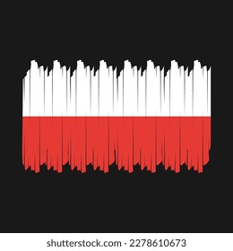 Polnische Flagge - Vektorgrafik mit Pinselstrich
