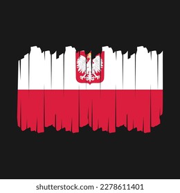 Polnische Flagge - Vektorgrafik mit Pinselstrich