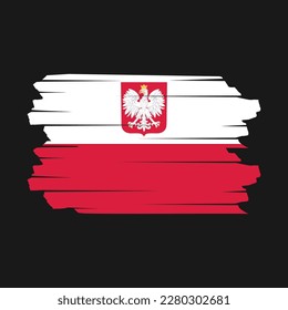 Poland Flag Brush Vector Illustration