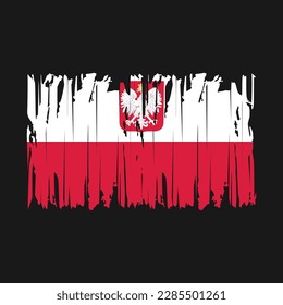 Poland Flag Brush Vector Illustration
