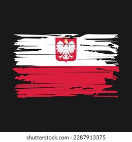 Ilustración del vector del pincel de bandera de Polonia