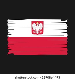 Poland Flag Brush Vector Illustration