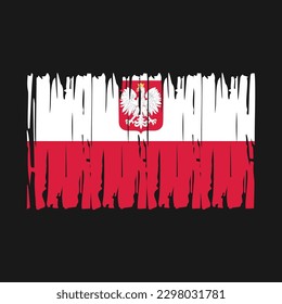 Poland Flag Brush Vector Illustration
