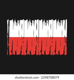 Poland Flag Brush Vector Illustration