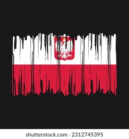 Ilustración del vector del pincel de bandera de Polonia