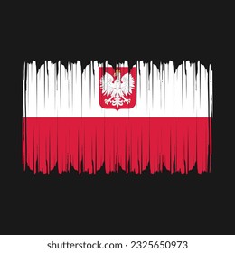 Ilustración del vector del pincel de bandera de Polonia