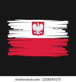 Ilustración del vector del pincel de bandera de Polonia