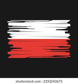 Poland Flag Brush Vector Illustration