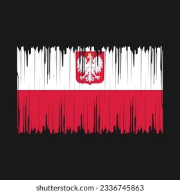 Polnische Flagge - Vektorgrafik mit Pinselstrich