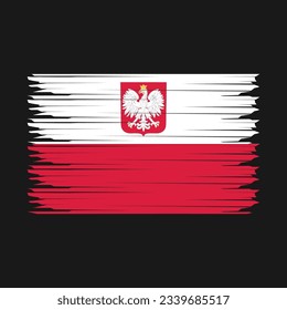 Poland Flag Brush Vector Illustration