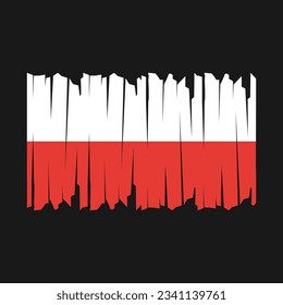 Polnische Flagge - Vektorgrafik mit Pinselstrich
