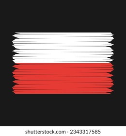 Ilustración del vector del pincel de bandera de Polonia