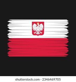 Poland Flag Brush Vector Illustration