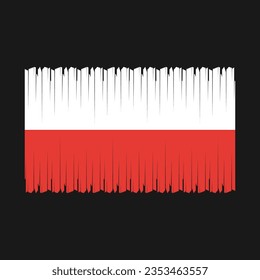 Poland Flag Brush Vector Illustration