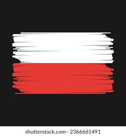 Polnische Flagge - Vektorgrafik mit Pinselstrich