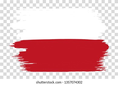 Poland flag with brushstroke