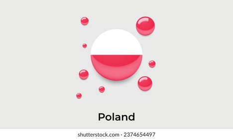 Poland flag bubble circle round shape icon colorful vector illustration