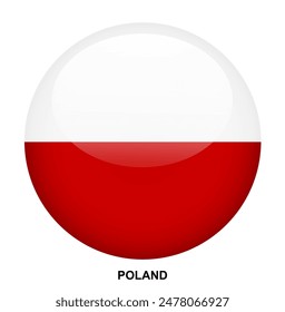 POLAND flag button on white background