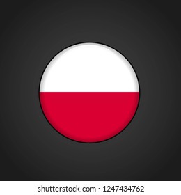 Poland Flag Circle Button