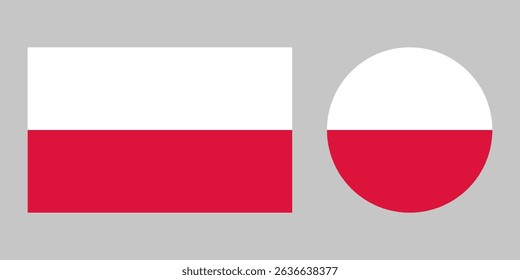 Poland flag. Circle poland flag. Vector.