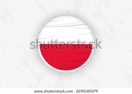 Poland Flag Circular Sticker Design, National Pride Decal. Vector illustration.