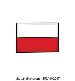 Poland flag in drawing style isolated vector. Hand drawn object illustration for your presentation, teaching materials or others.