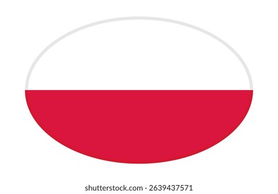 Poland flag ellipse shaped. vector	