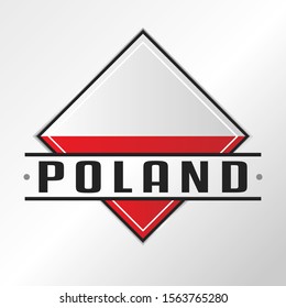 Poland Flag Emblema. Vector Design National. Illustration Country Symbol.