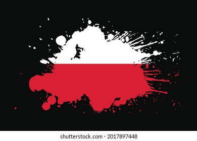 Bandera De Polonia Con Diseño De Efecto Grunge. Se utilizará para los gráficos de camisetas, la impresión, el afiche y el fondo.
