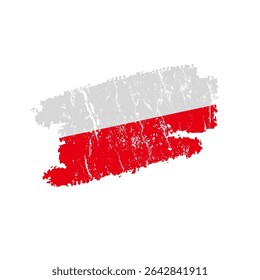 Poland flag with grunge effect – vector illustration