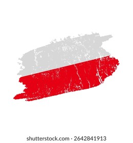 Poland flag with grunge effect – vector illustration