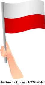 Poland flag in hand icon