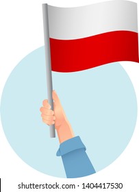 Poland flag in hand icon