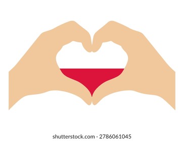 Poland flag heart hands illustration
Hands heart shape with country flag vector