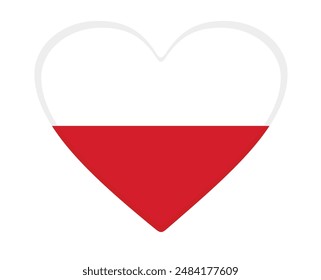 Poland flag heart shaped. vector