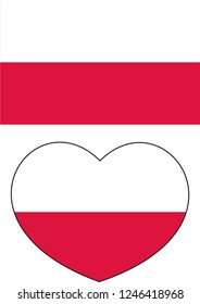 Poland flag in a heart vector, sticker
