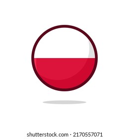 Poland Flag Icon. Poland Flag flat style isolated on a white background - stock vector.