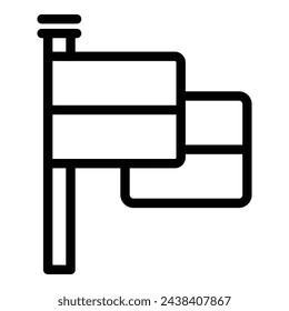 Poland flag icon outline vector. Polish culture. Warsaw travel destination
