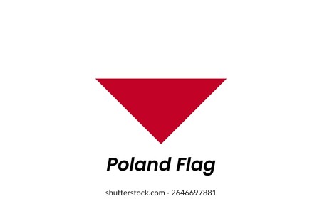 Poland flag icon with simple horizontal white and red stripes in clean flat design.