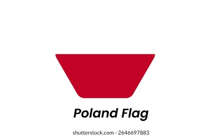 Poland flag icon with simple horizontal white and red stripes in clean flat design.