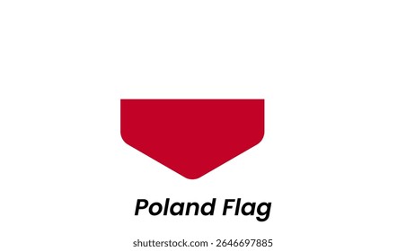 Poland flag icon with simple horizontal white and red stripes in clean flat design.