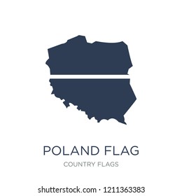 Poland flag icon. Trendy flat vector Poland flag icon on white background from Country Flags collection, vector illustration can be use for web and mobile, eps10