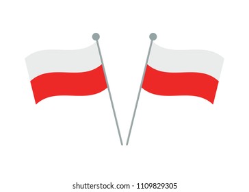 Poland flag icon. Vector illustration.