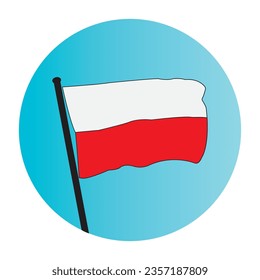 Poland flag icon vector illustration simple design